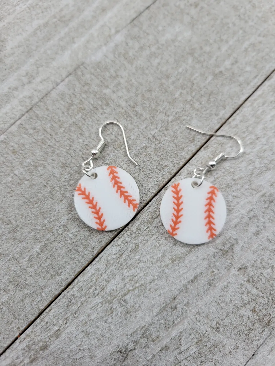 Baseball Earrings Sports 3 Sizes 20mm, 30mm, 40mm view 3