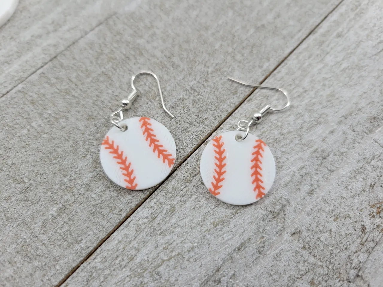 Baseball Earrings Sports 3 Sizes 20mm, 30mm, 40mm view 2