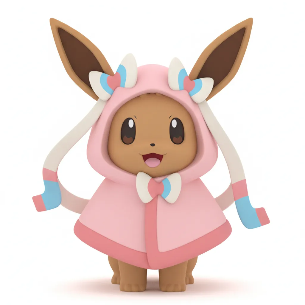 eevee with a sylveon poncho/fancy dress view 2