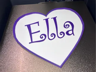 "Ella" Door Placard Heart 