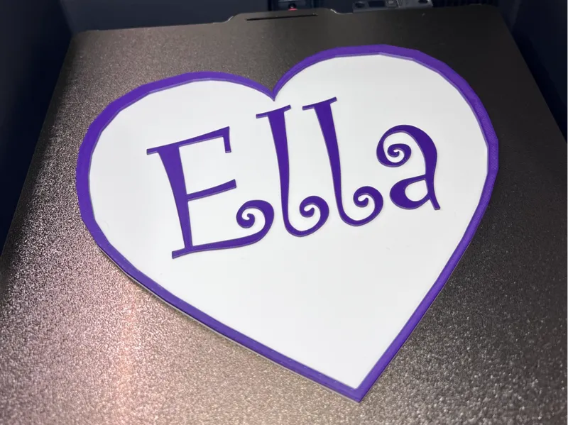 "Ella" Door Placard Heart 