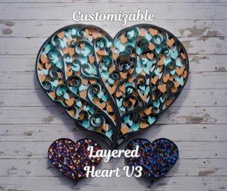 Customizable Layered Heart v3