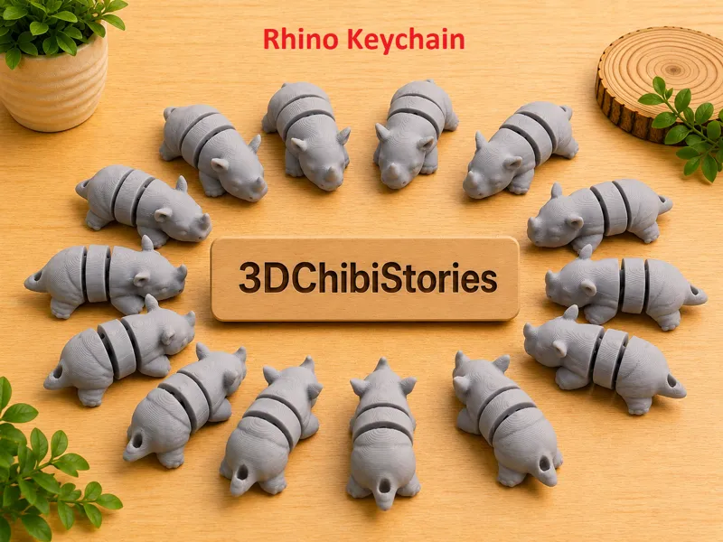 Flexi Rhino | Cute Articulated Rhino | Easy Print