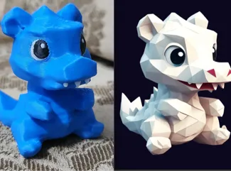 Cute Baby Dragon (Image to 3D Model) AMS