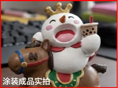 2026 Year of the Horse Limited Edition: Mixue Bingcheng Snow King 'Milk Tea on Horse' Adorable Q-style Figurine, Desktop Stress-Relief Ornament