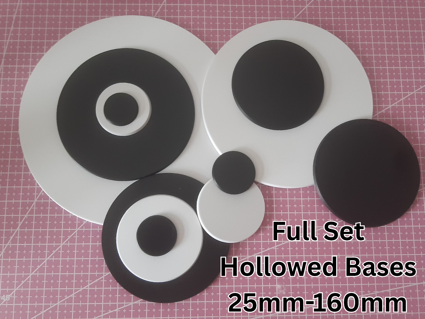 Tabletop round Bases - hollow 25-160mm