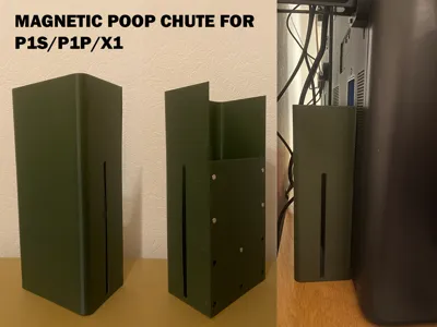Magnetic Poop Chute for Bambu Lab P1S/P1P/X1