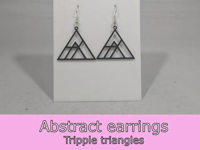 Abstract earrings - tripple triangles