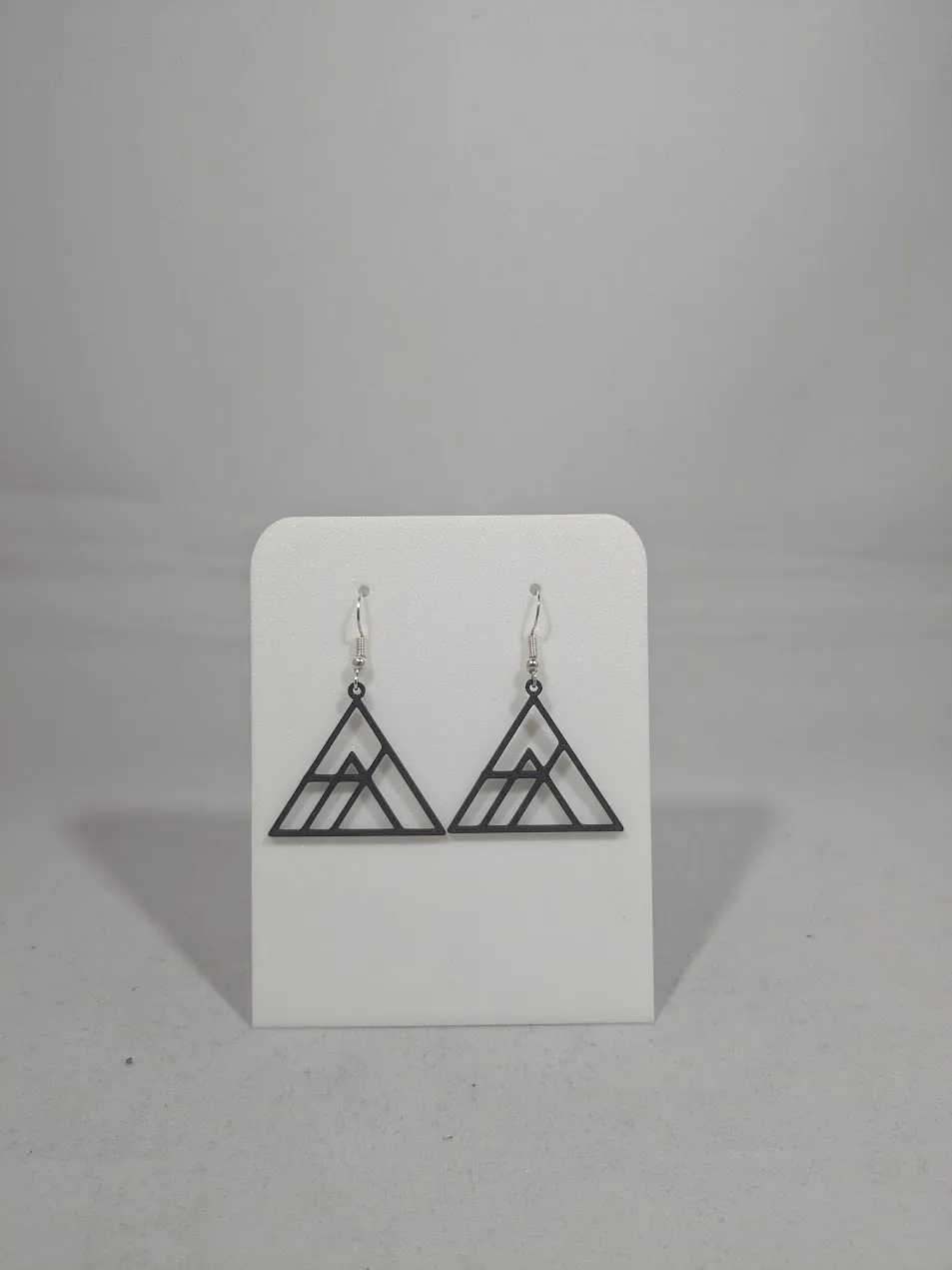 Abstract earrings - tripple triangles view 4