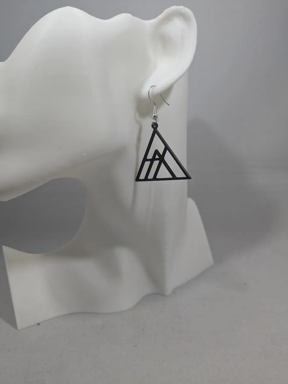 Abstract earrings - tripple triangles view 3