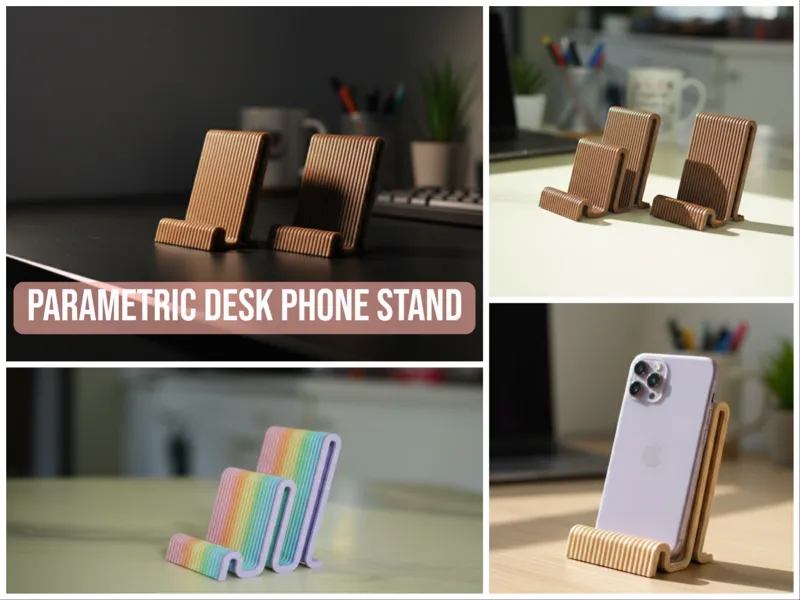 Modern Parametric Desk Phone Stand – Single/Double