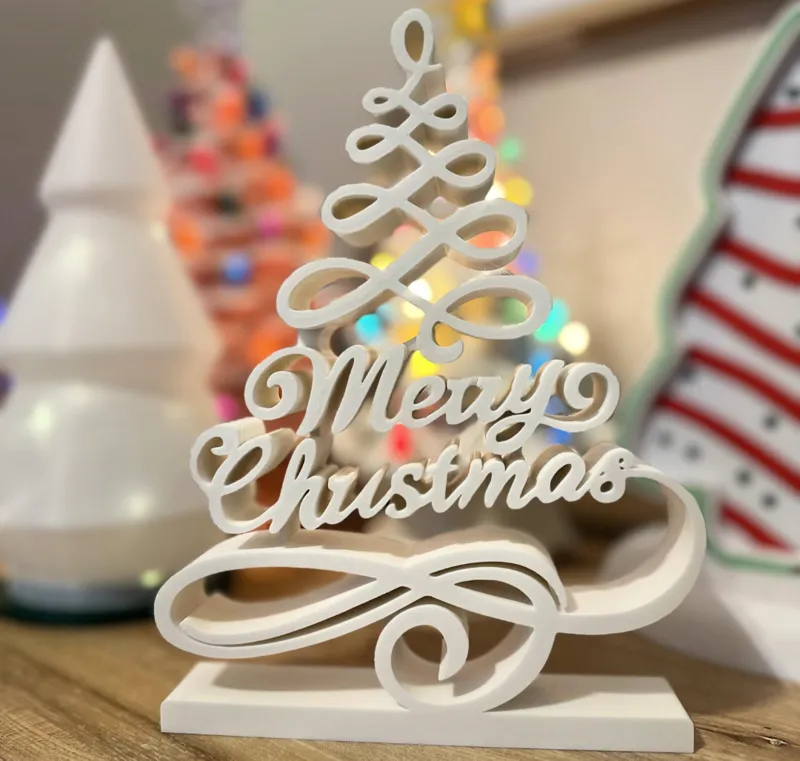 Merry Christmas ribbon tree decoration
