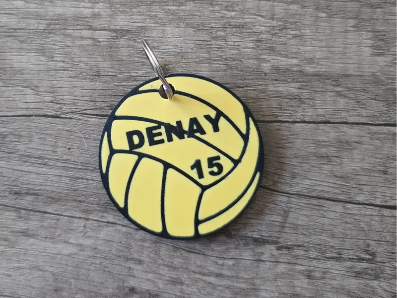 Water Polo Ball keychain name and number