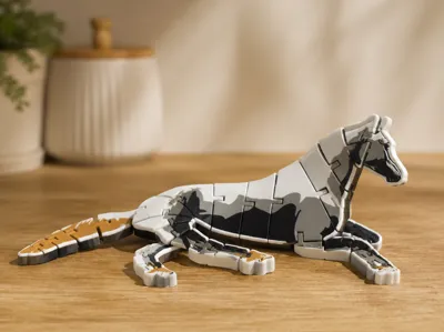 Flexible white horse for children