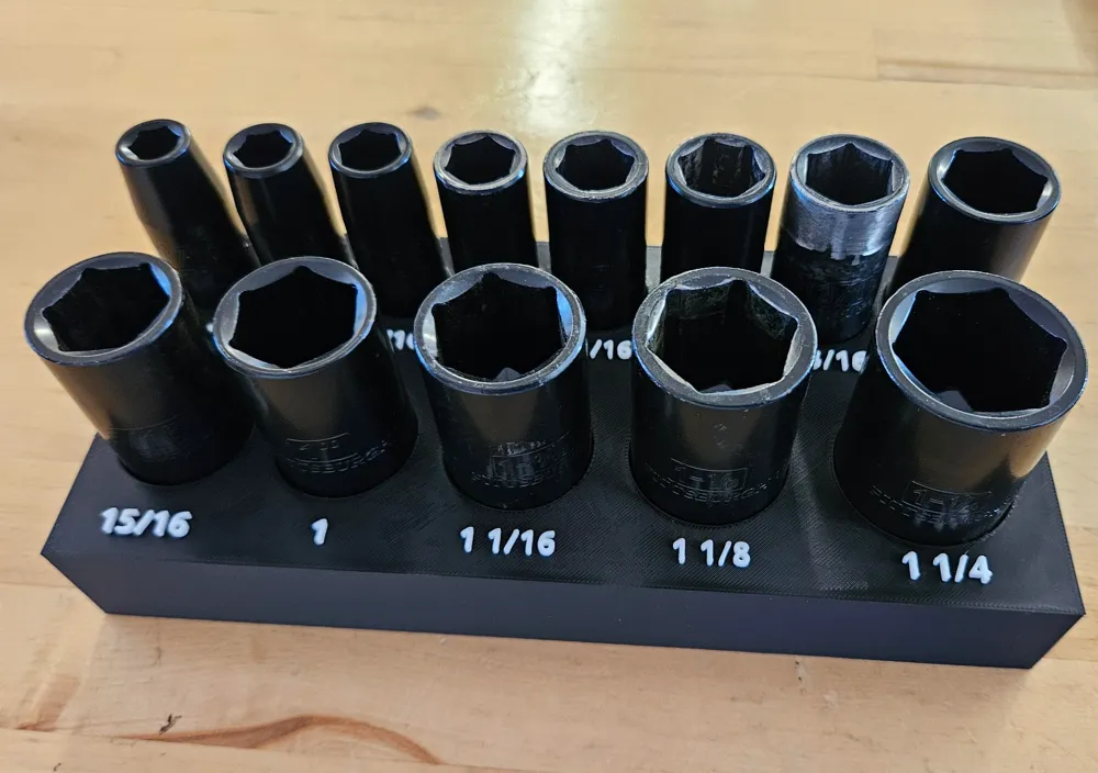 SAE Impact Socket organizer (harbor freight) by MakerWorld