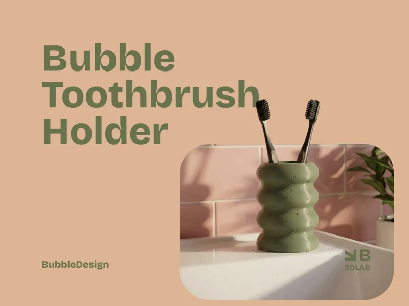 Bubble Toothbrush Holder, Modern & Organic Design