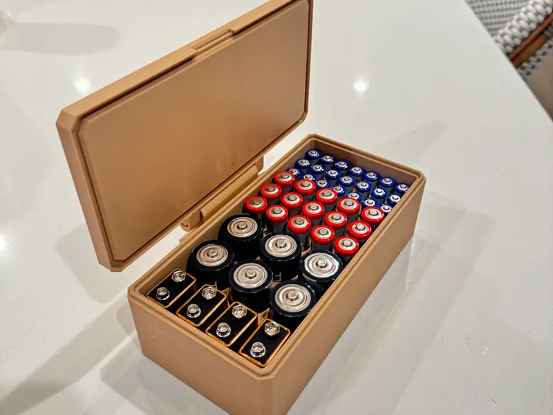 Ultimate Battery Organization Print in Place Box 