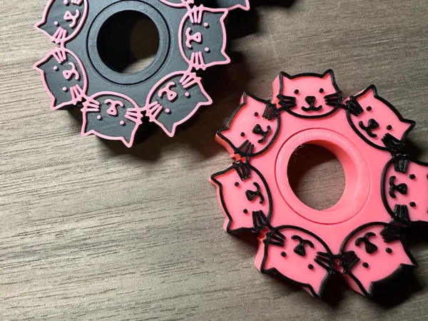 Fidget spinner chats imprimé en place