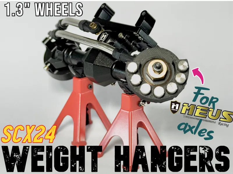 SCX24 MEUS axle weight hangers for 1.3" wheels
