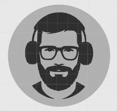 Bearded Headphone Guy with Glasses Coaster 
