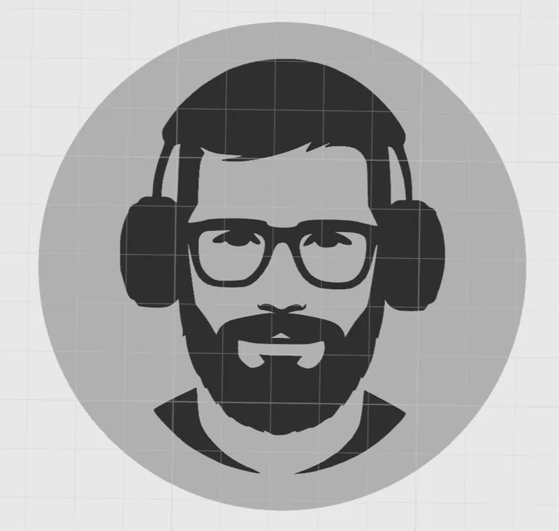 Bearded Headphone Guy with Glasses Coaster 