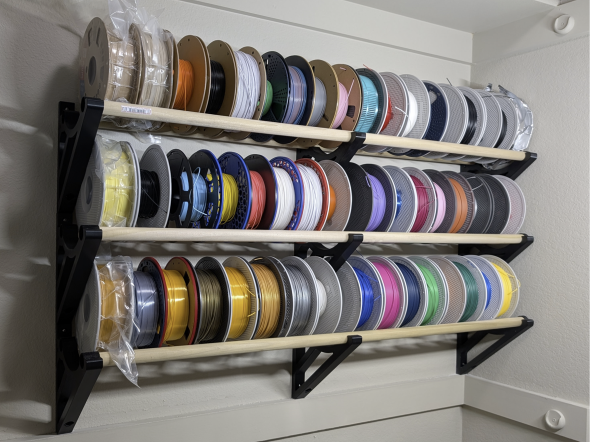 Sturdy Spool Rack Wall-Mounted Shelf Brackets