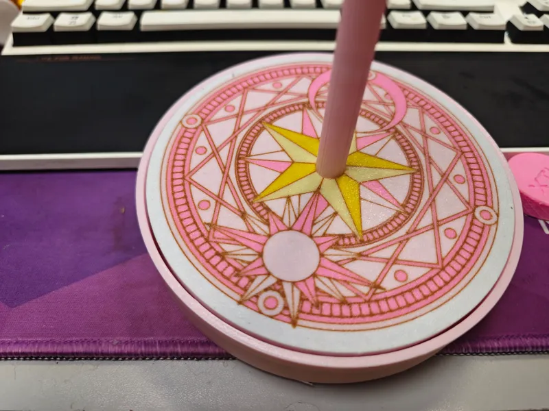小樱魔法阵毛线轴，旋转展示台玩具