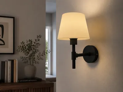 Modern Home Wall Sconce with Fuzzy Lampshade