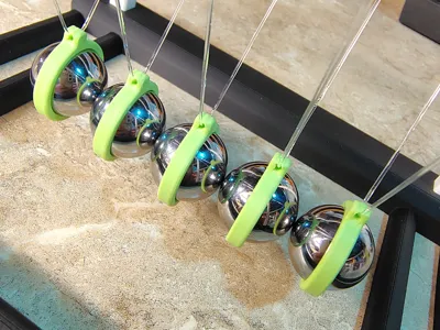 Newton cradle steel ball ring