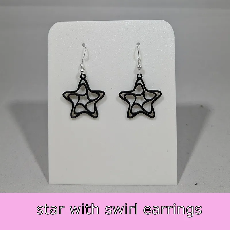 Star with swirl earrings view 2