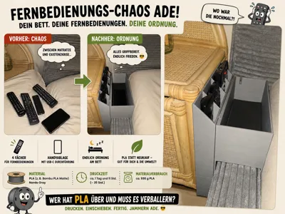 Bedside storage box for remote control and phone