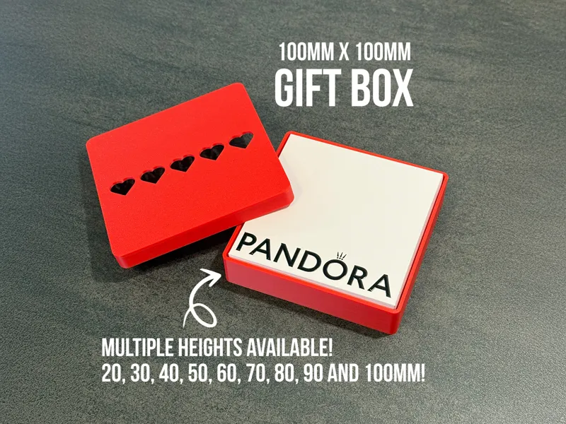 Heart Gift Box – 100×100 mm (Multiple heights!)