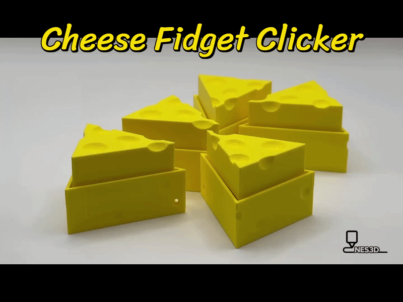 Cheese Fidget Clicker + Keychain