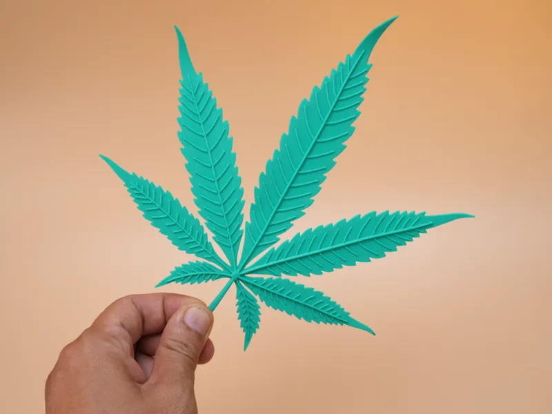 Green Weed Leaf |  3D Print Cannabis Decor