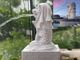 喷水鱼尾狮