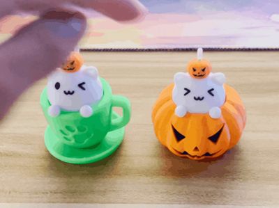 Halloween Fidget Cat Pumpkin Headband by 包子是只猫MakerWorld