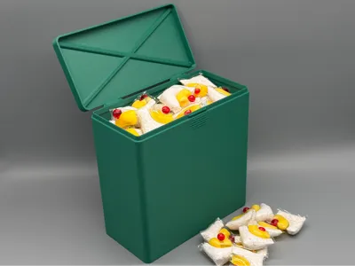 Box, Container + Lid for Dishwasher and Washing Machine Pods
