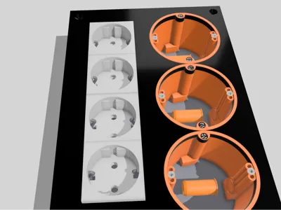 Floor tank for sockets + data socket