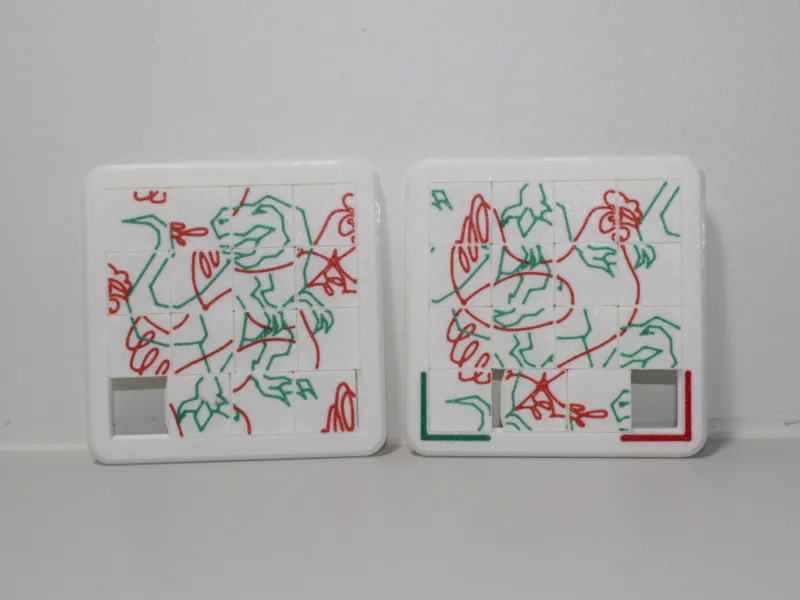 Chicken and Dinosaur slider puzzle
