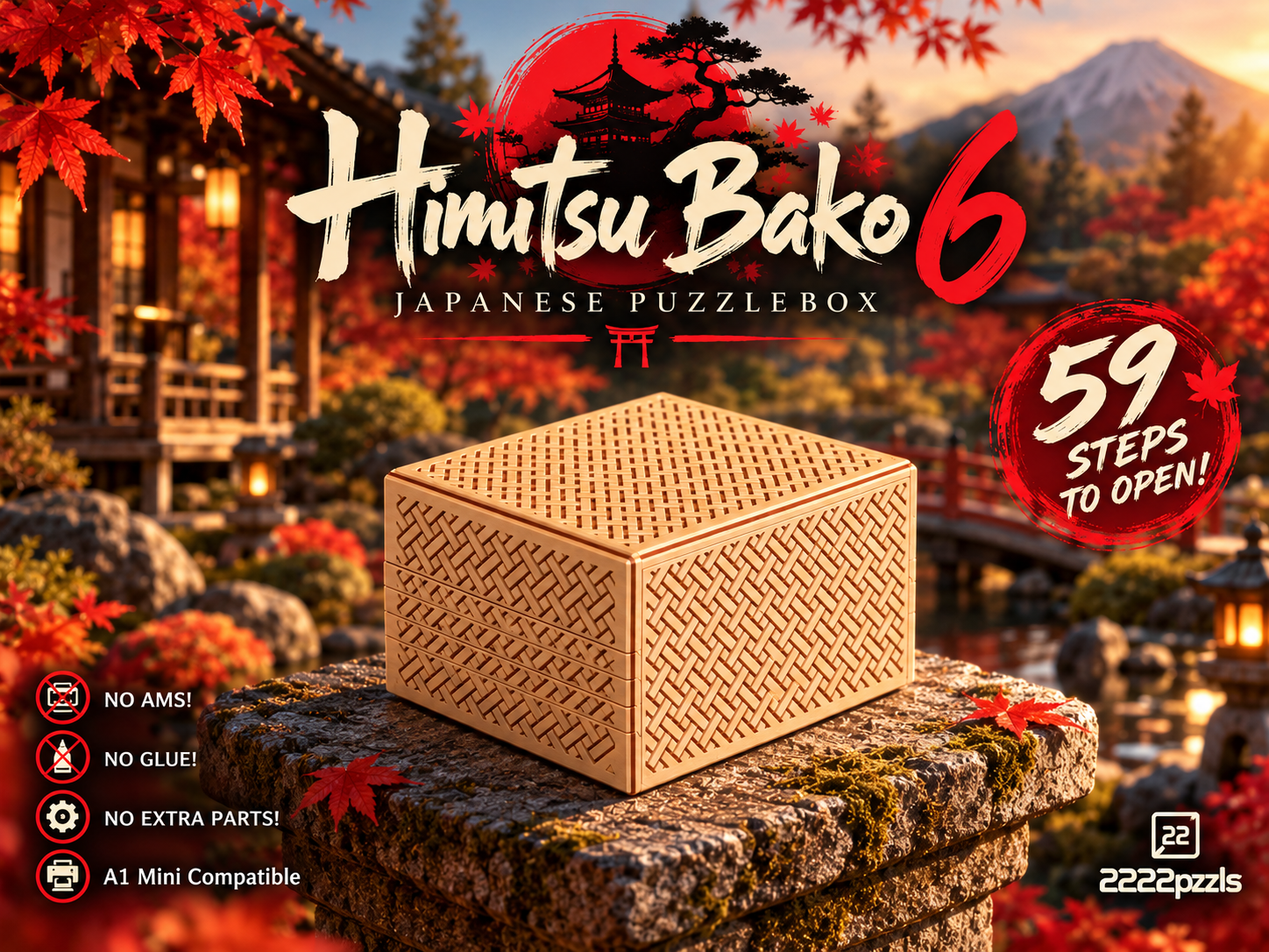 Himitsu Bako 6 | 59 Step Japanese Puzzlebox - 1