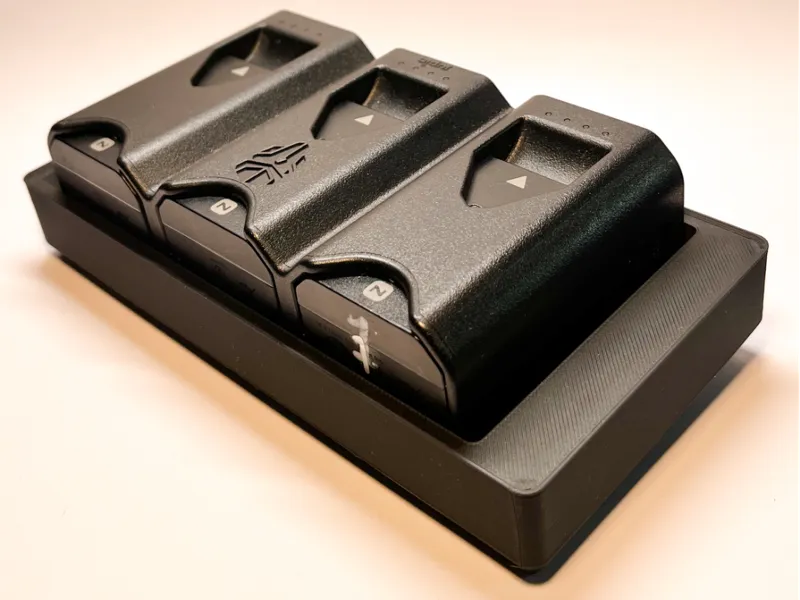 Tri-Charge Battery Charger Holder for Gridfinity