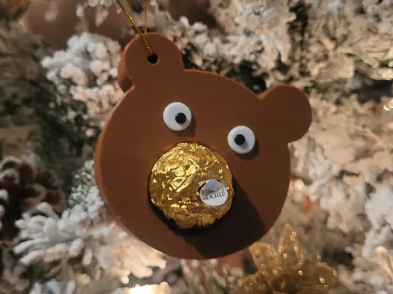 Christmas Bear Holder with Ferrero Rocher Nose