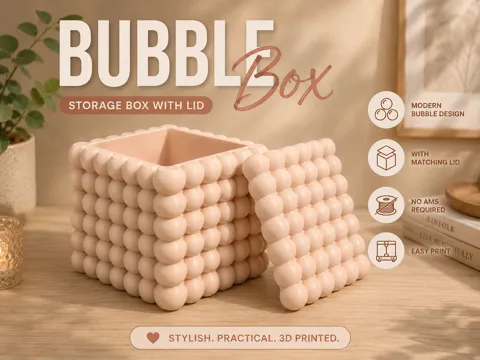 Organizador: Bubble Box with Lid – Modern Storage Organizer — referencia de MakerWorld
