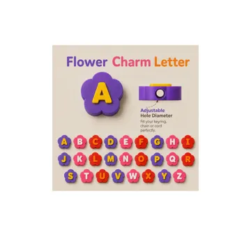 Llavero: Paracord Flower Letter Charm – Keychain Chunky — vista de referencia 4