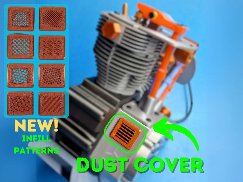 3D Engine Model Kit 005 Crankcase Dust Cover
