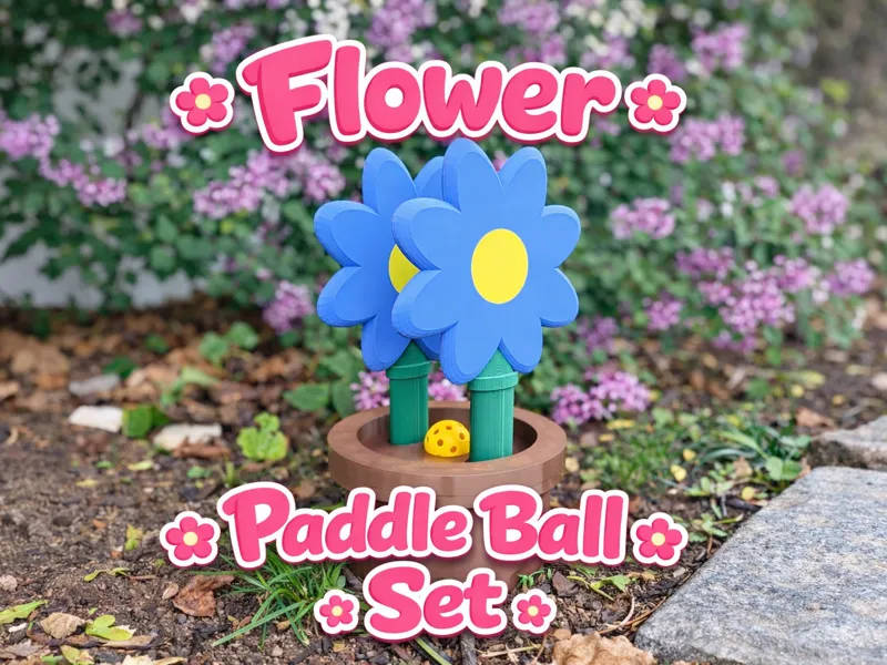 Flower Paddle Ball Set