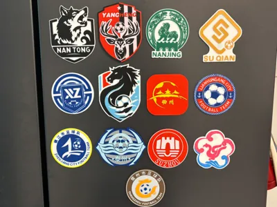 Super League Jiangsu Provincial City Football League Team Logo Fridge Magnets (Complete Set of Thirteen Cities)