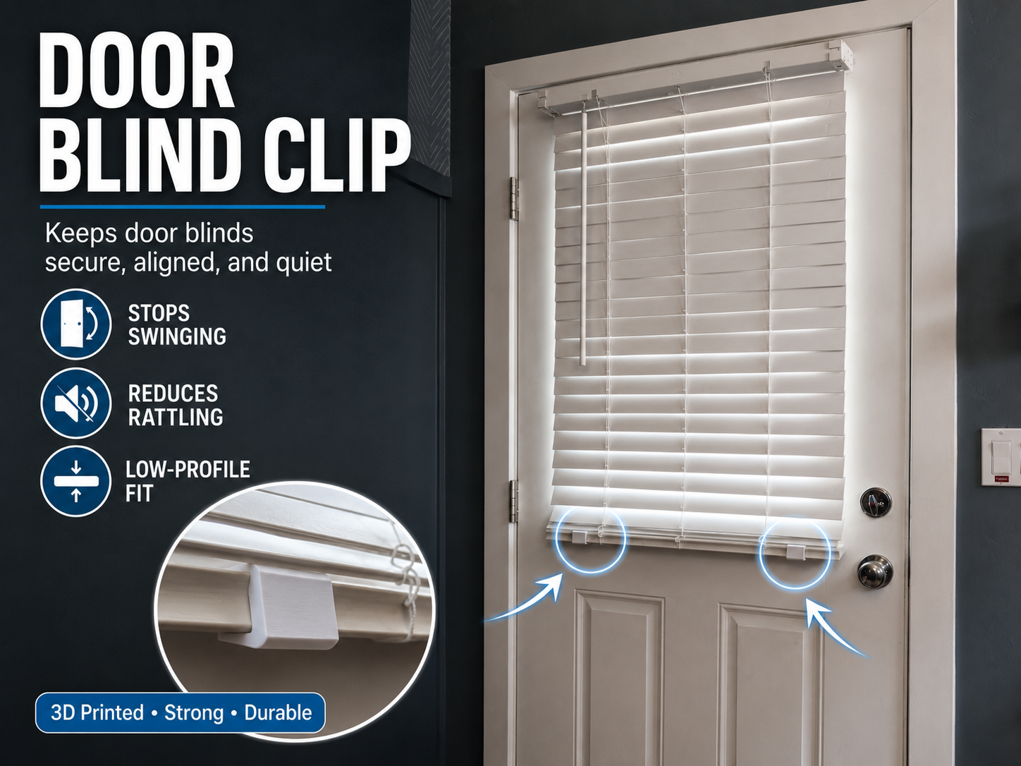 Door Blind Hold-Down Clip V2 - Durable Design