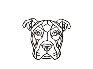 Pitbull Low -Poly Wall Art -Decoración Geométrica