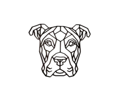 Pitbull Low-Poly Wall Art - Geometric Decoration